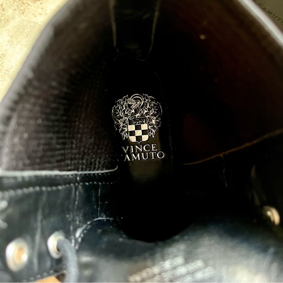 Vince Camuto Animal Print Leather Combat Boots Size 6.5 - Picture 10 of 11